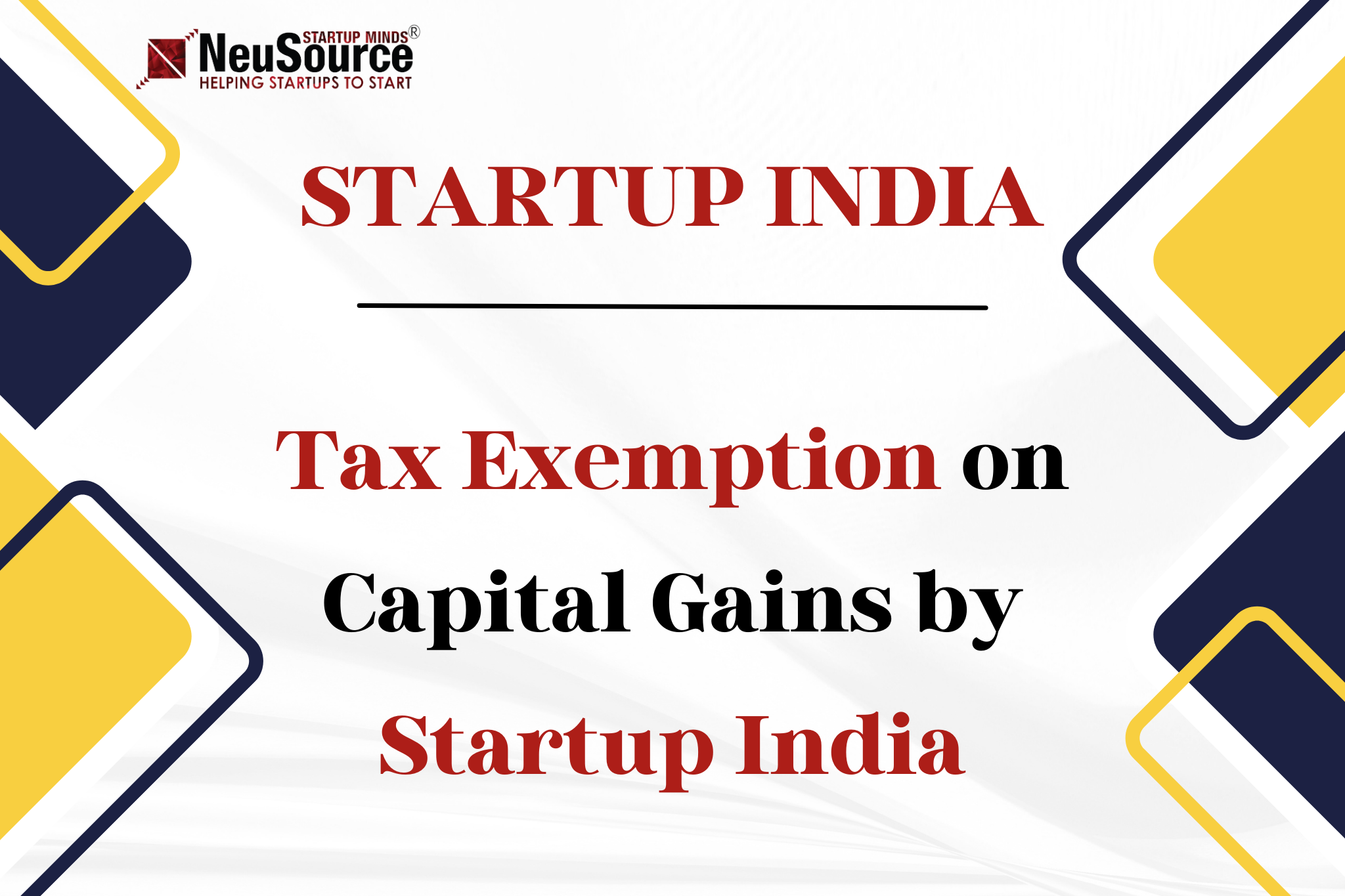 Tax Exemption on Capital Gains by Startup India