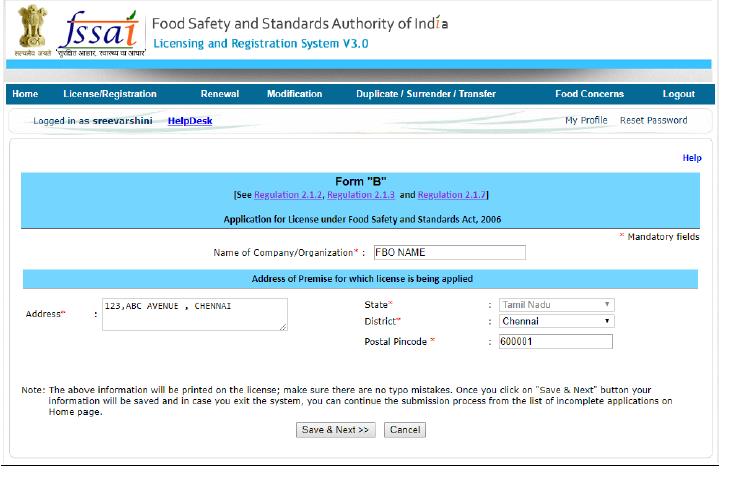 FSSAI License for ecommerce business