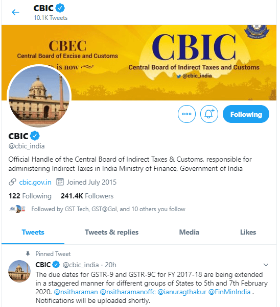 CBIC Updates