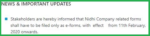 Nidhi Company Form